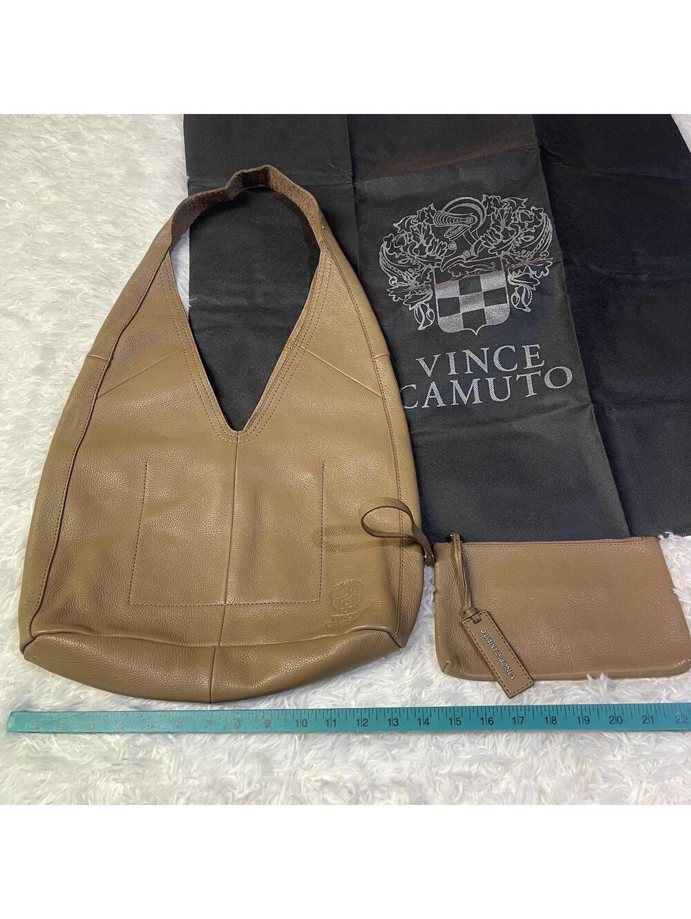 Vince Camuto Jozie Hobo Dessert Tan Handbag Wristlet And Dust Bag